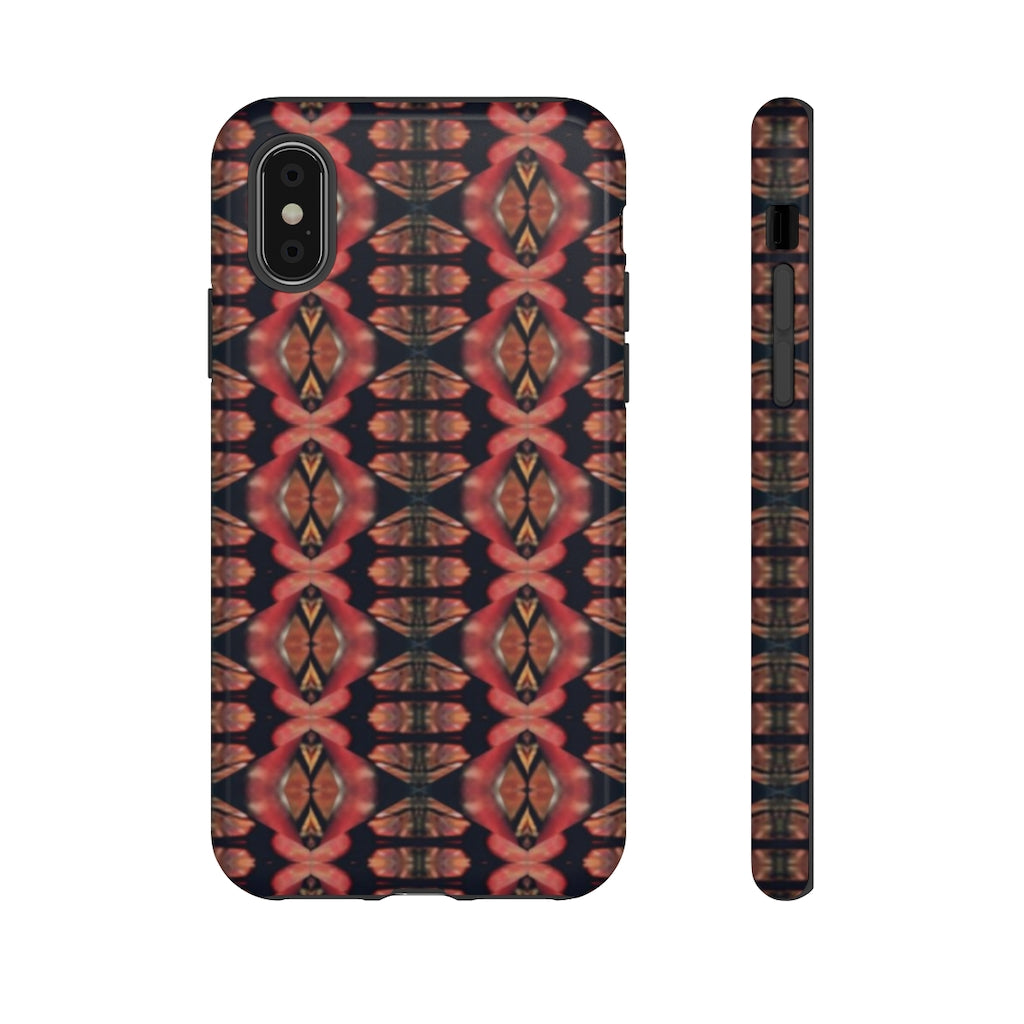 Pink and Black Seed Pod Print Tough Phone Cases