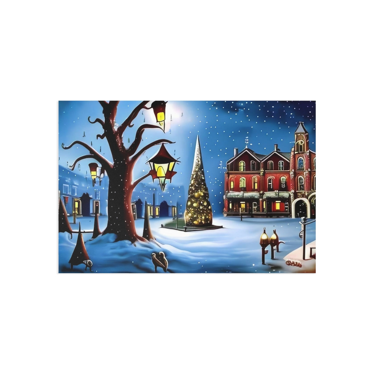 Christmas Scene Fine Art Postcards