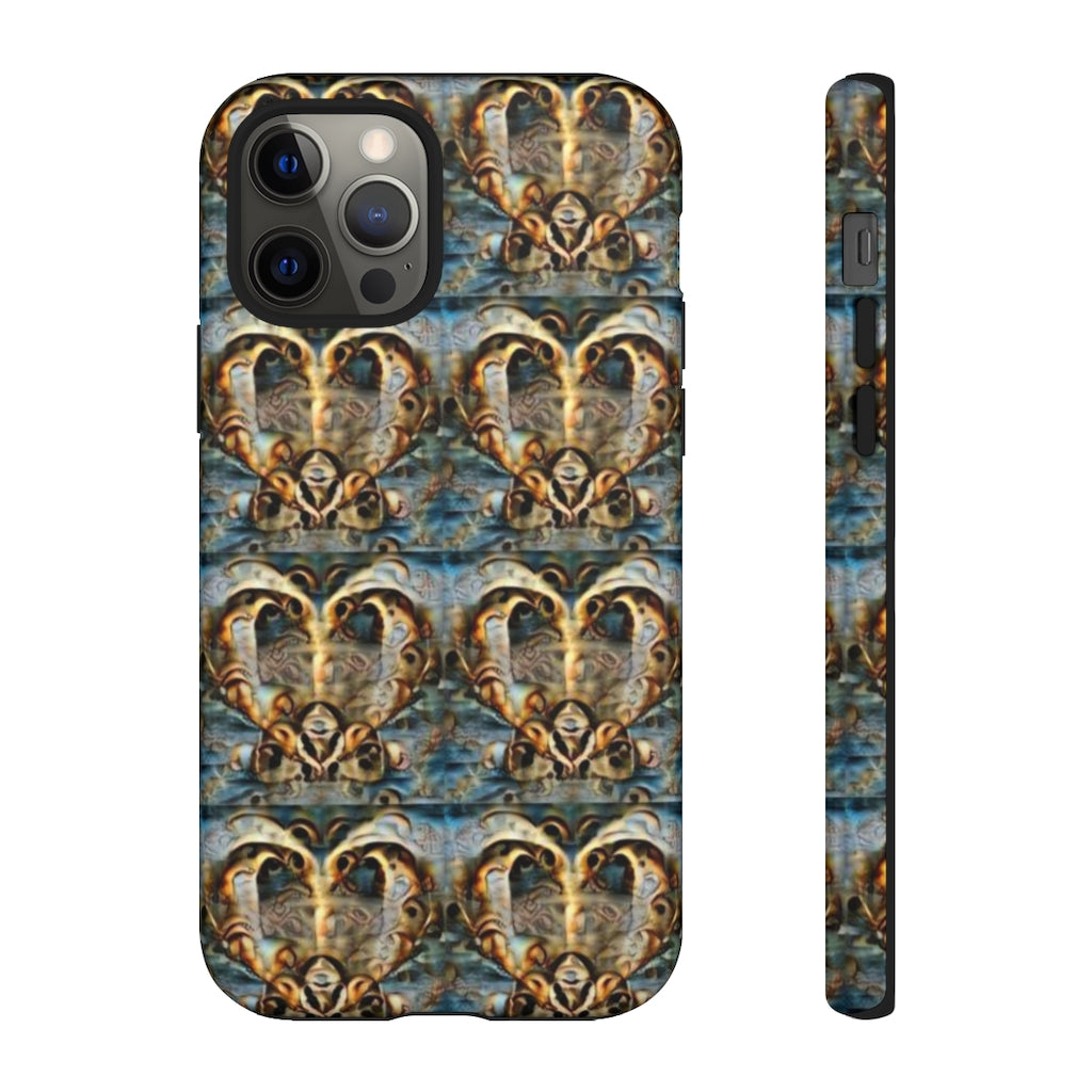 Gold Ornate Hearts Tough Phone Case