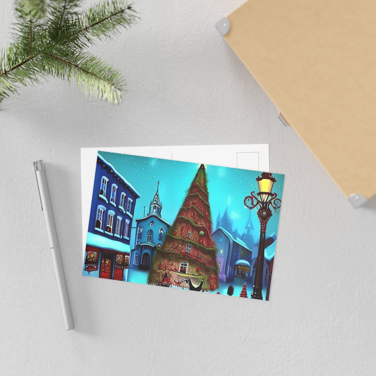 Christmas Scene Fine Art Postcards