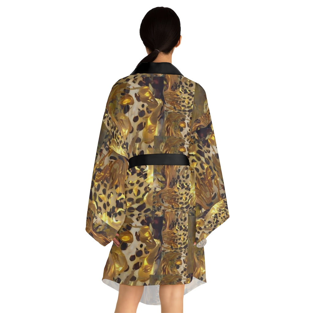 Goldgirl Art Long Sleeve Kimono Style Robe