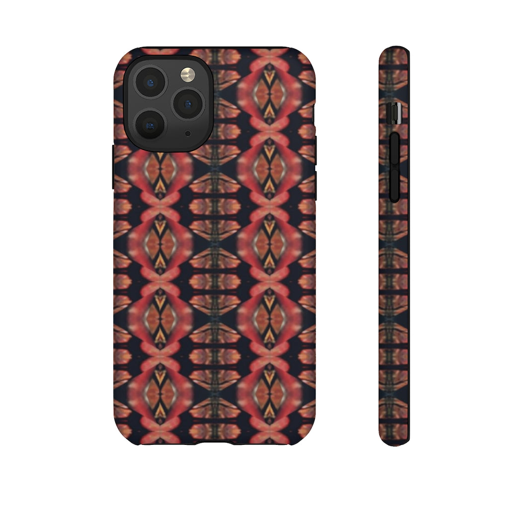 Pink and Black Seed Pod Print Tough Phone Cases