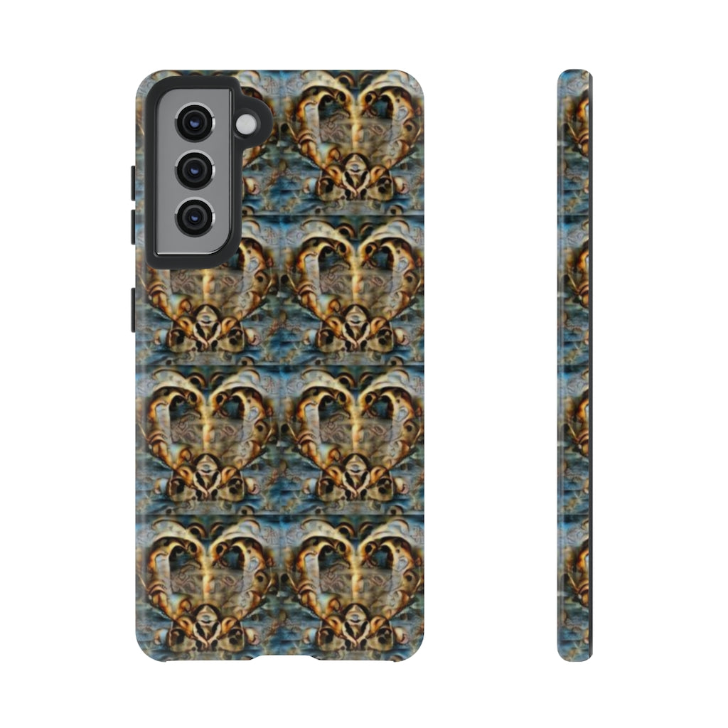 Gold Ornate Hearts Tough Phone Case