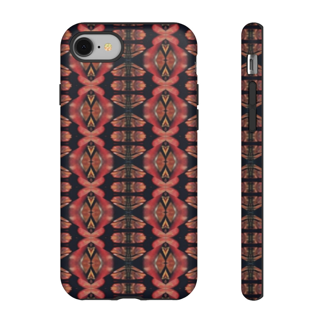 Pink and Black Seed Pod Print Tough Phone Cases