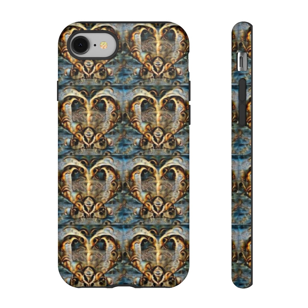 Gold Ornate Hearts Tough Phone Case