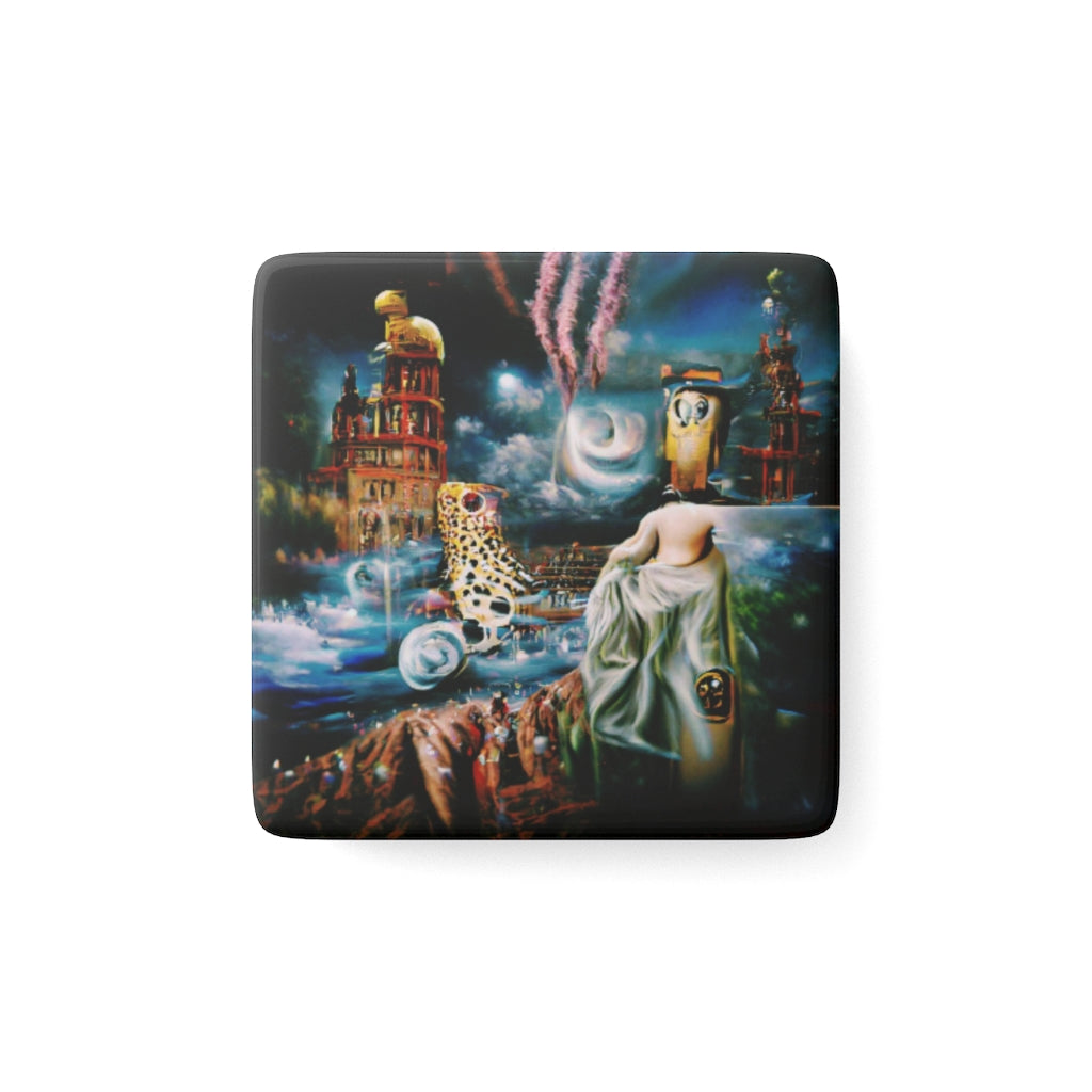 A Day Out Porcelain Magnet, Square