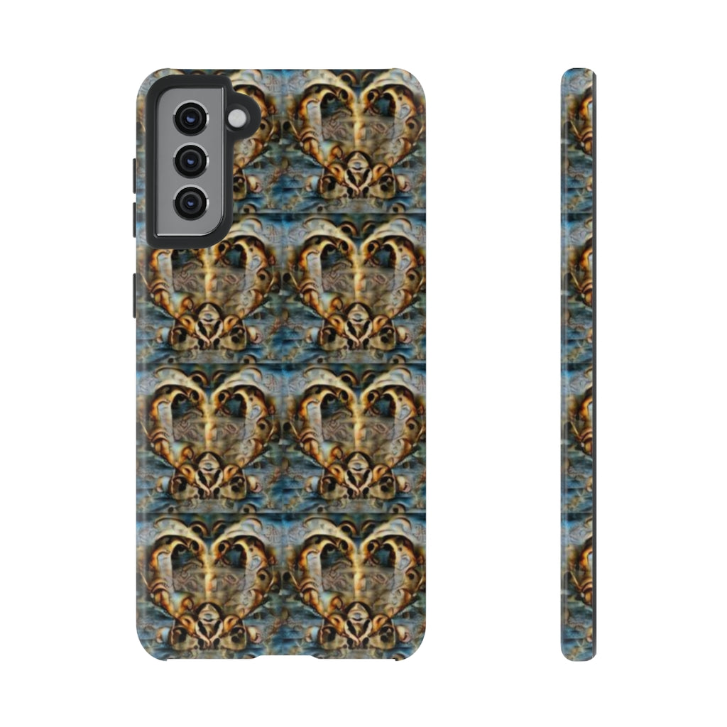 Gold Ornate Hearts Tough Phone Case