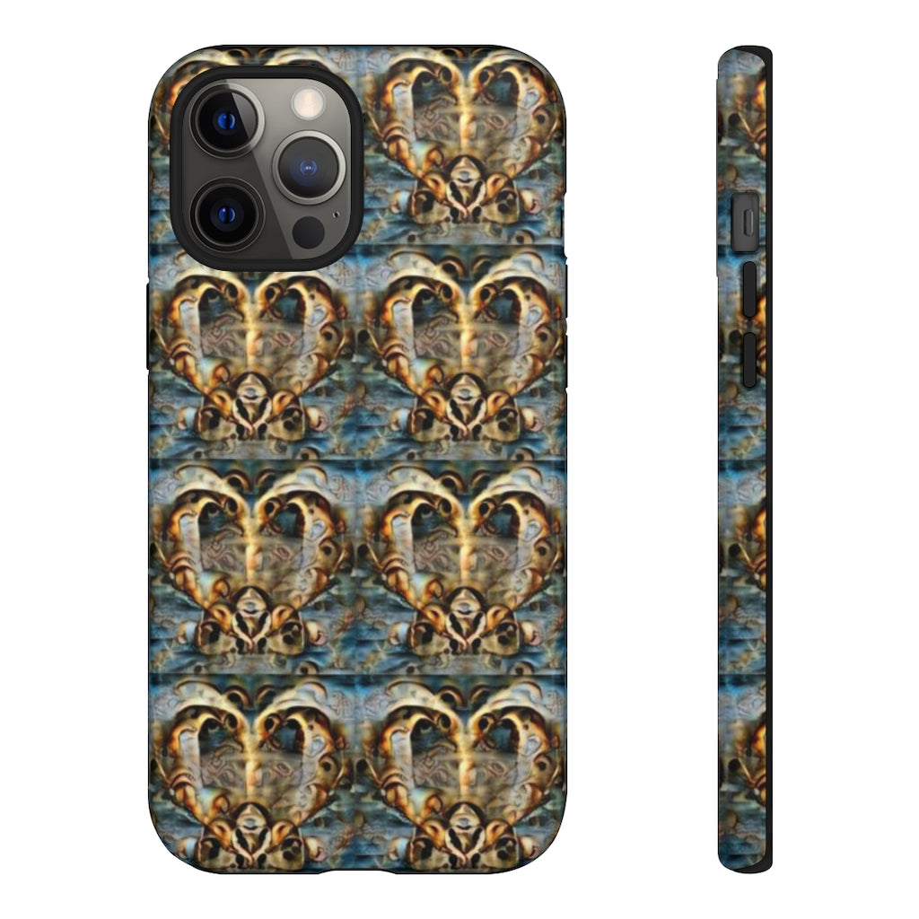 Gold Ornate Hearts Tough Phone Case