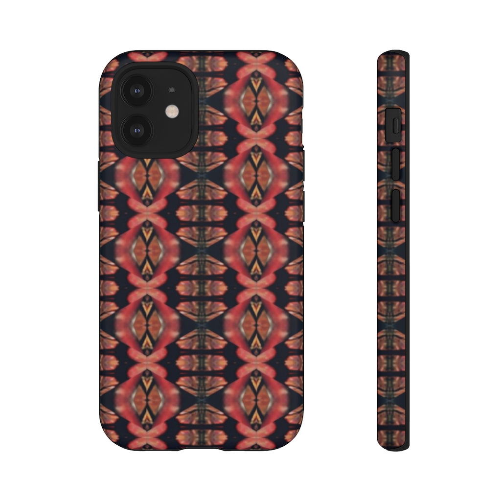 Pink and Black Seed Pod Print Tough Phone Cases