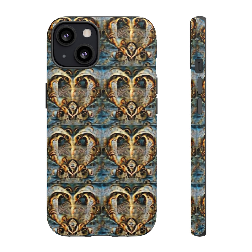 Gold Ornate Hearts Tough Phone Case