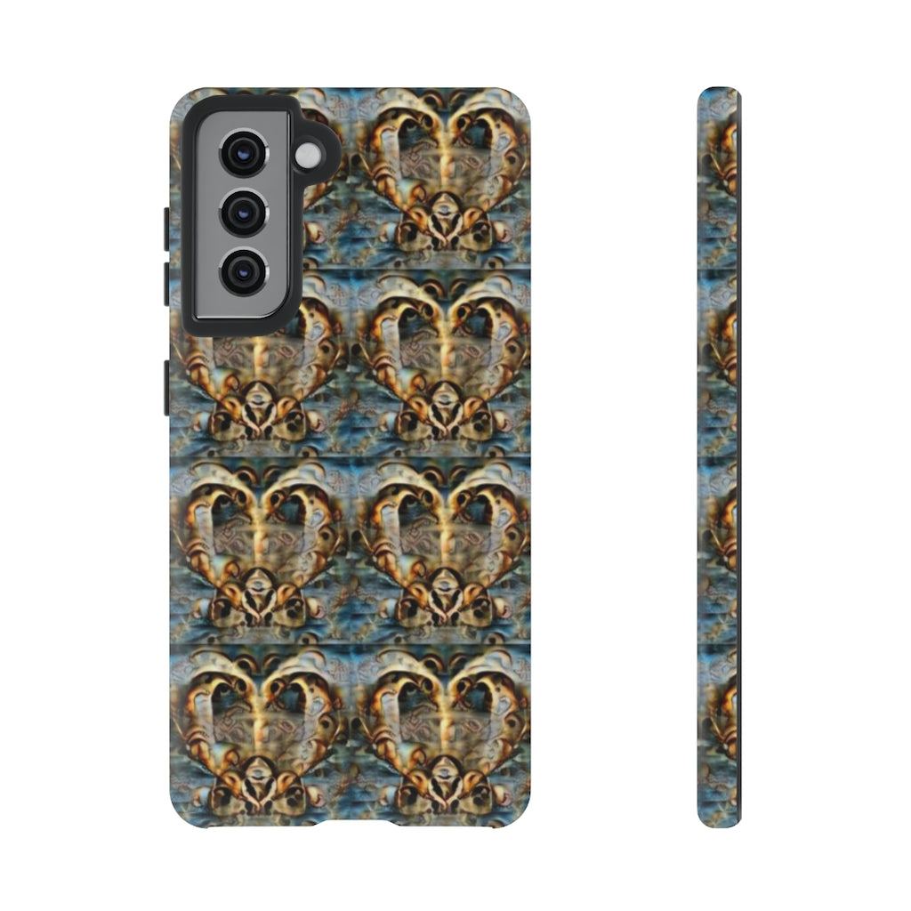 Gold Ornate Hearts Tough Phone Case