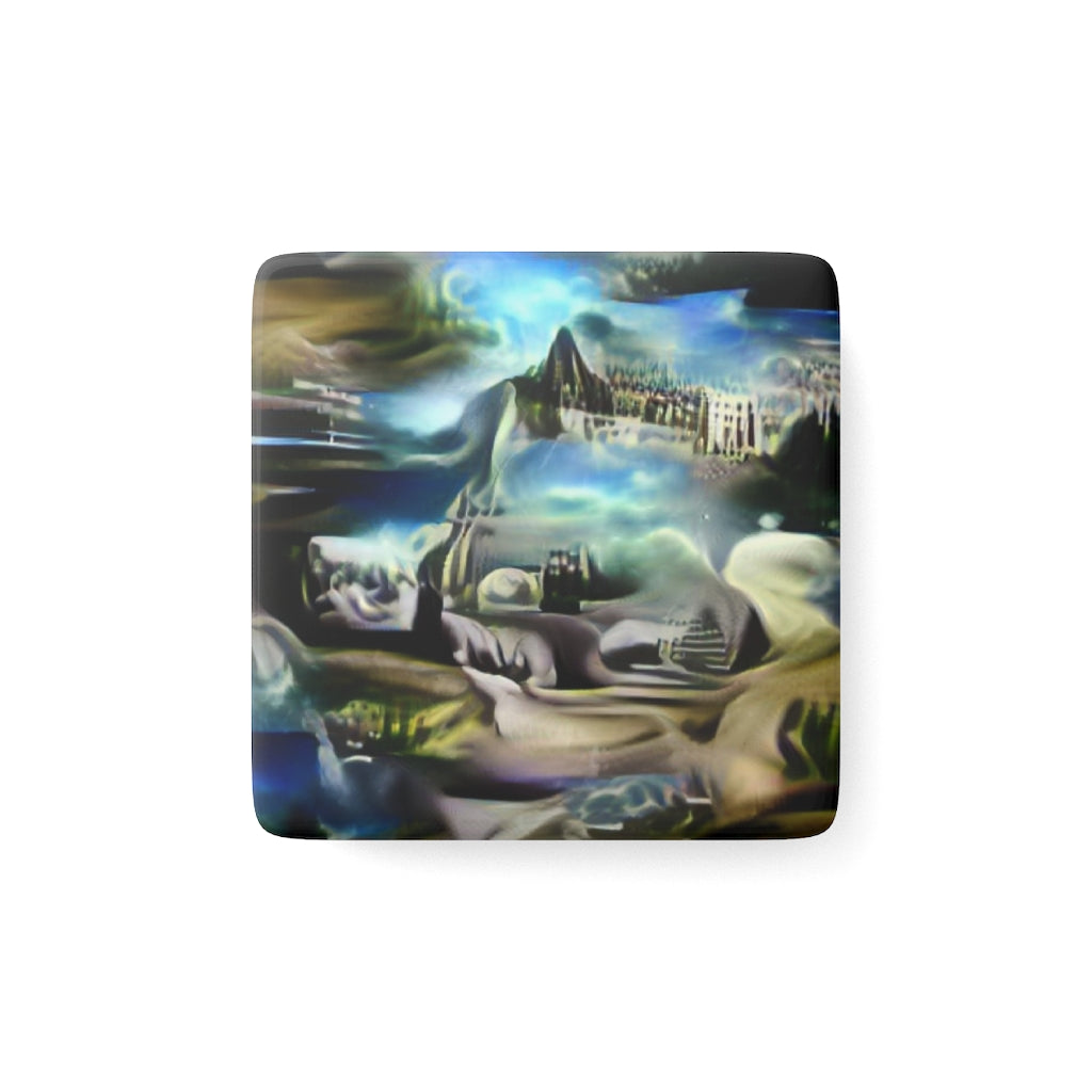 Paths Wandered Away Porcelain Magnet, Square