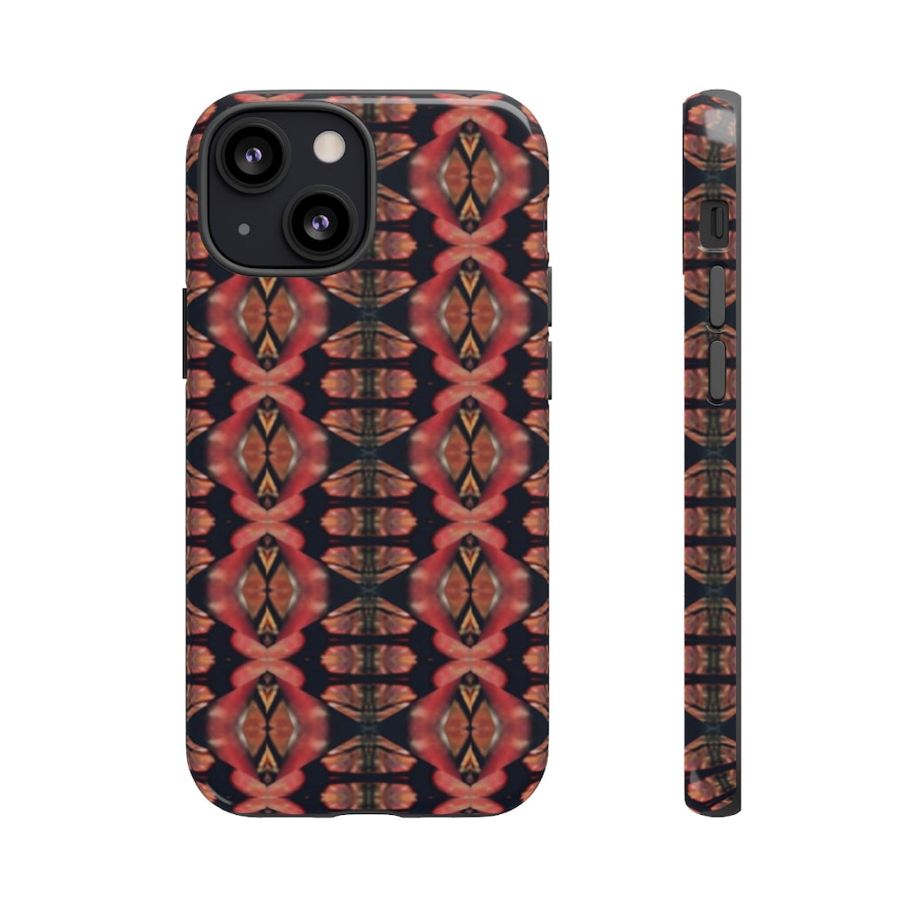 Pink and Black Seed Pod Print Tough Phone Cases