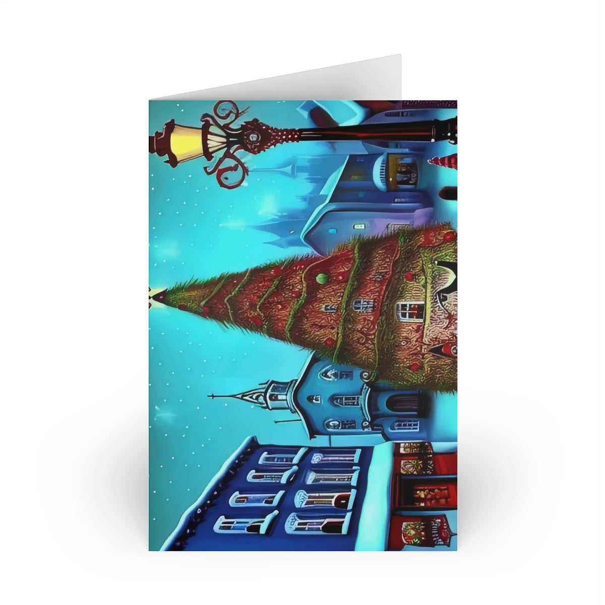 Christmas Scene Greeting Cards (1 or 10-pcs)