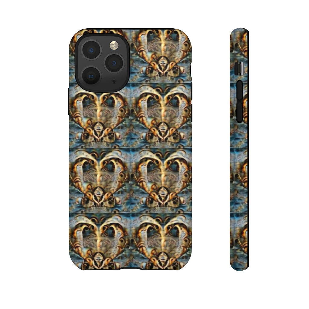 Gold Ornate Hearts Tough Phone Case