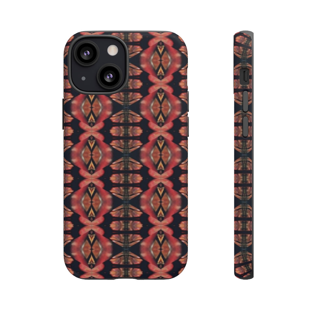 Pink and Black Seed Pod Print Tough Phone Cases