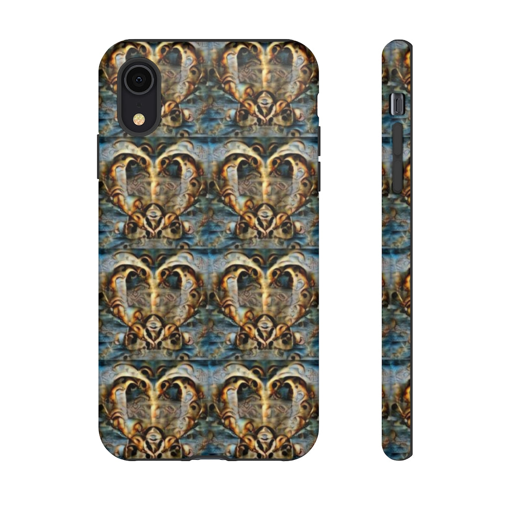 Gold Ornate Hearts Tough Phone Case