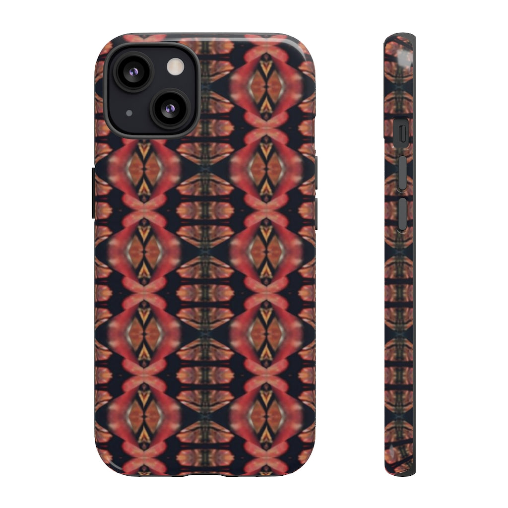 Pink and Black Seed Pod Print Tough Phone Cases