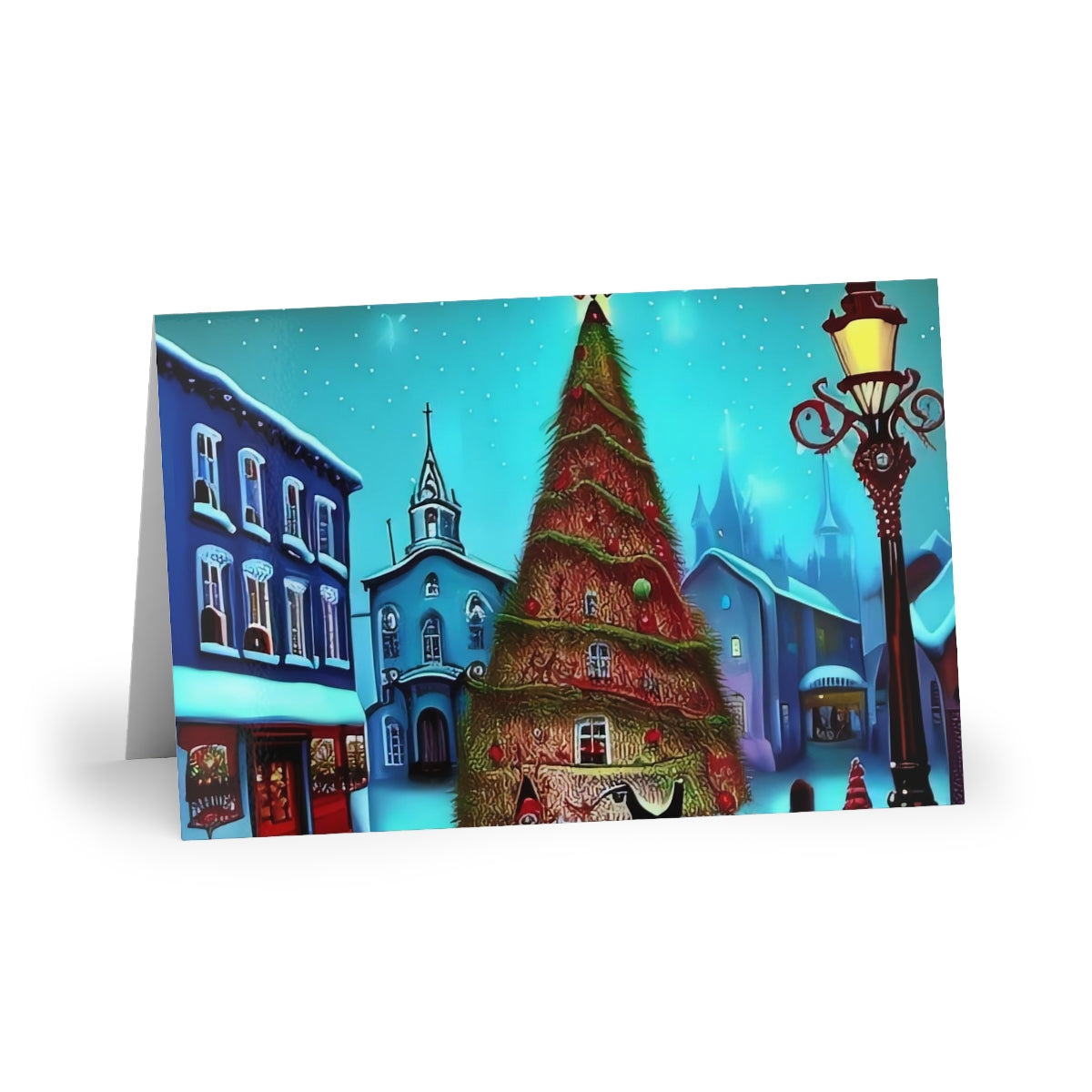 Christmas Scene Greeting Cards (1 or 10-pcs)