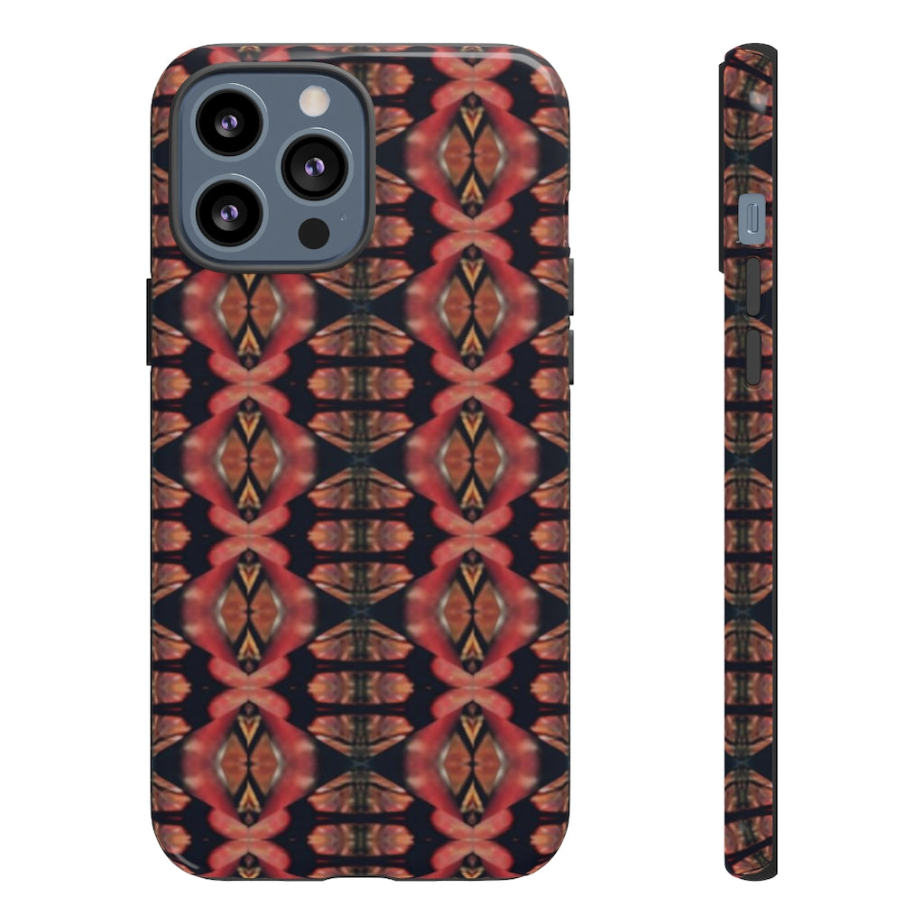 Pink and Black Seed Pod Print Tough Phone Cases