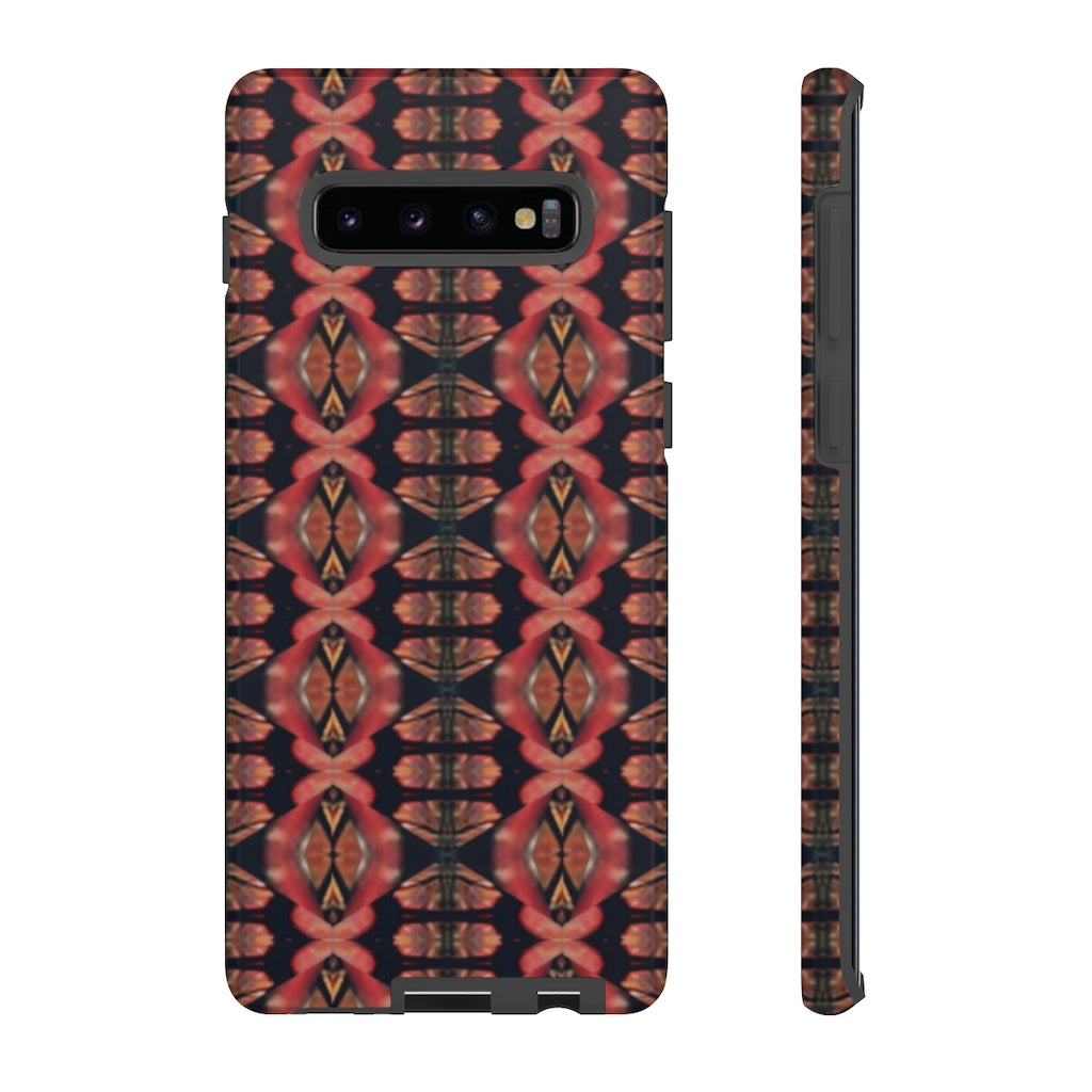 Pink and Black Seed Pod Print Tough Phone Cases