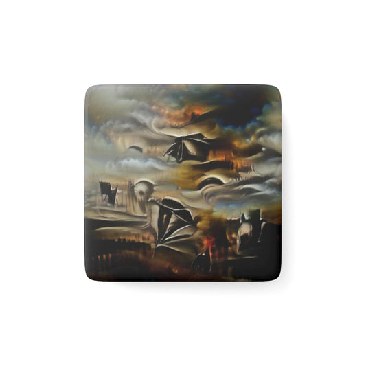 Bird At Piano V Porcelain Magnet, Square