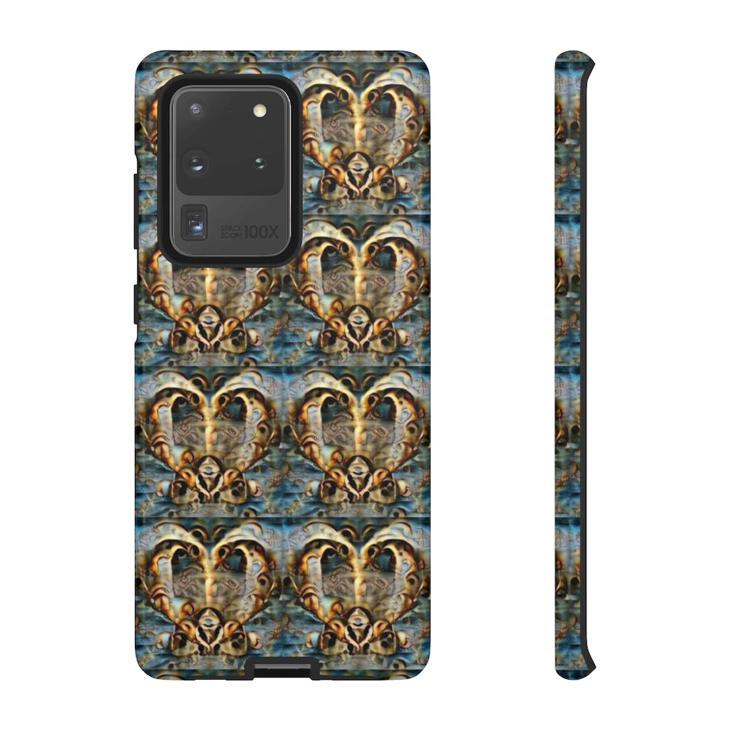 Gold Ornate Hearts Tough Phone Case