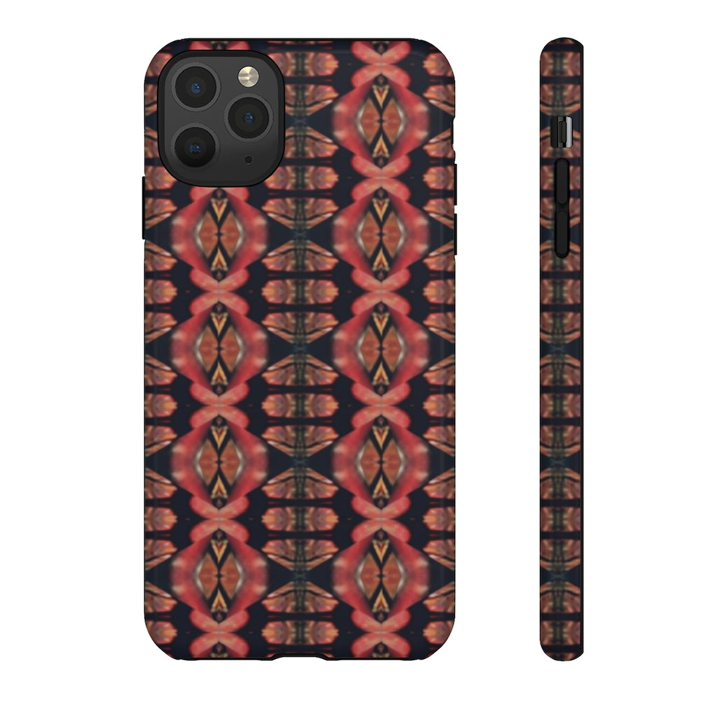 Pink and Black Seed Pod Print Tough Phone Cases