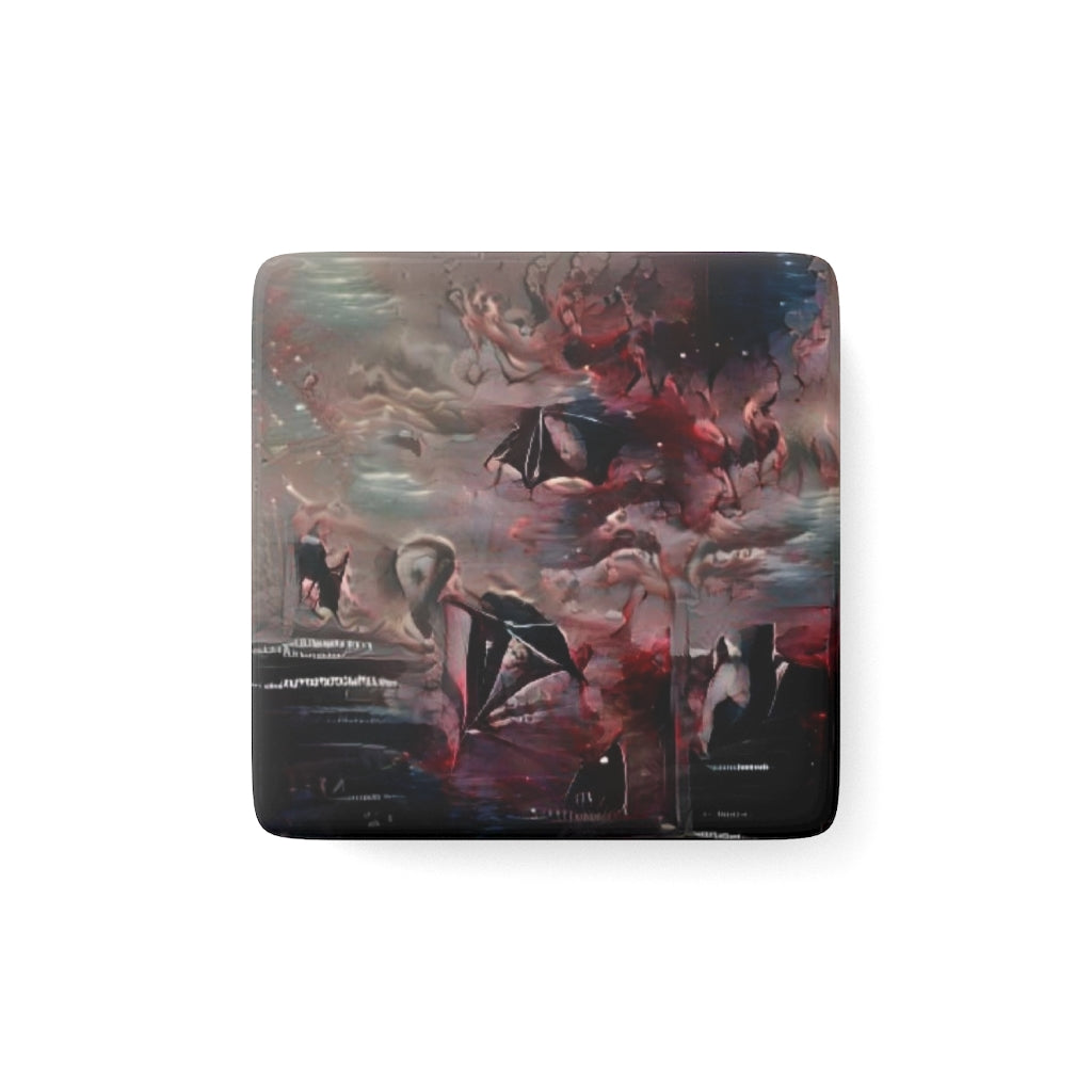 Bird At Piano VI Porcelain Magnet, Square