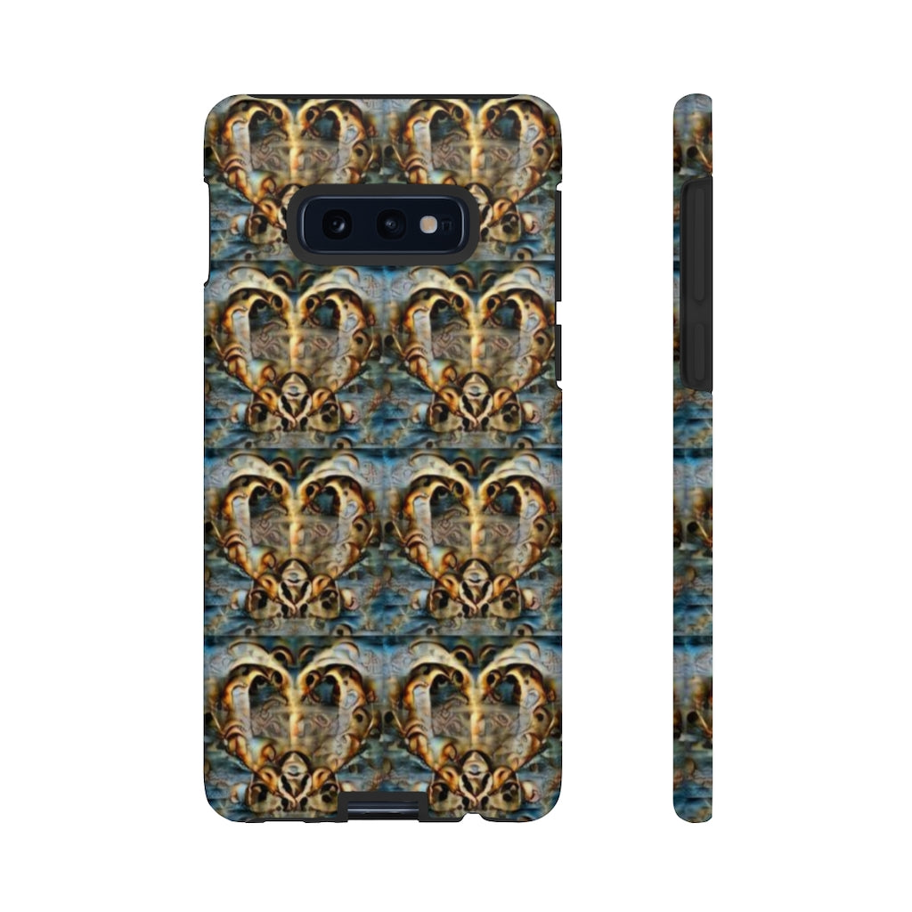 Gold Ornate Hearts Tough Phone Case