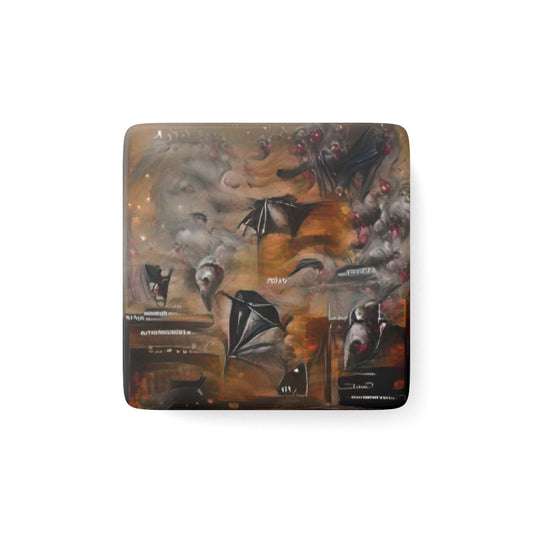 Bird At Piano IV Porcelain Magnet, Square