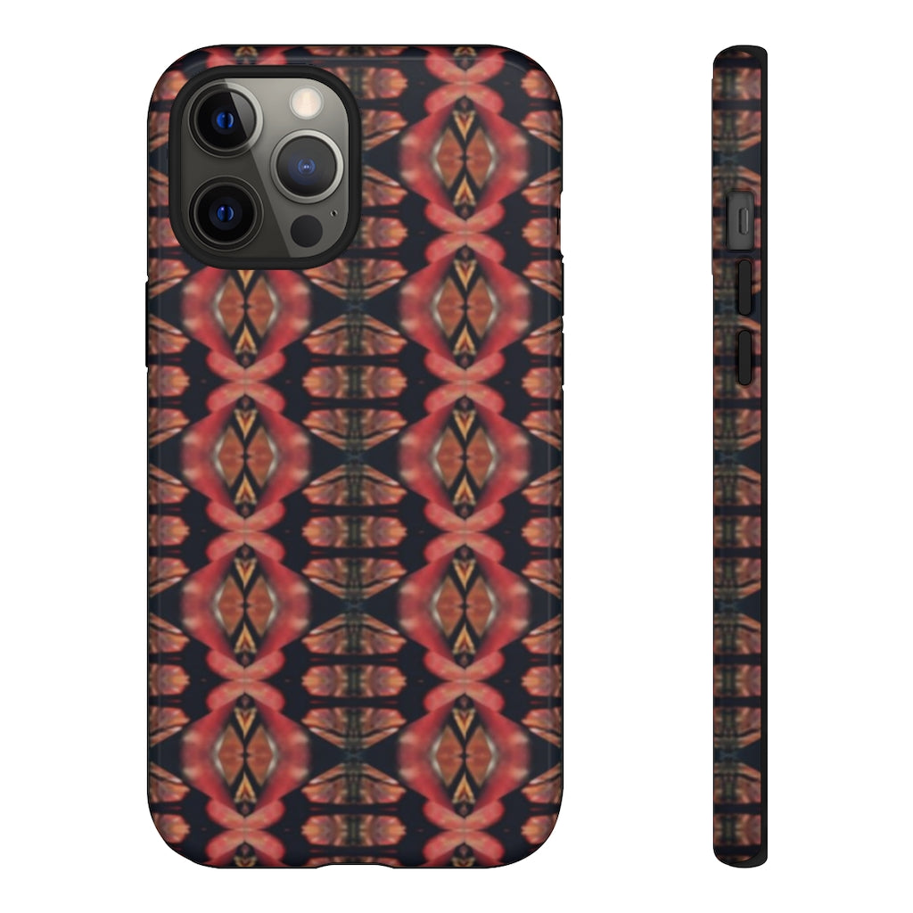 Pink and Black Seed Pod Print Tough Phone Cases