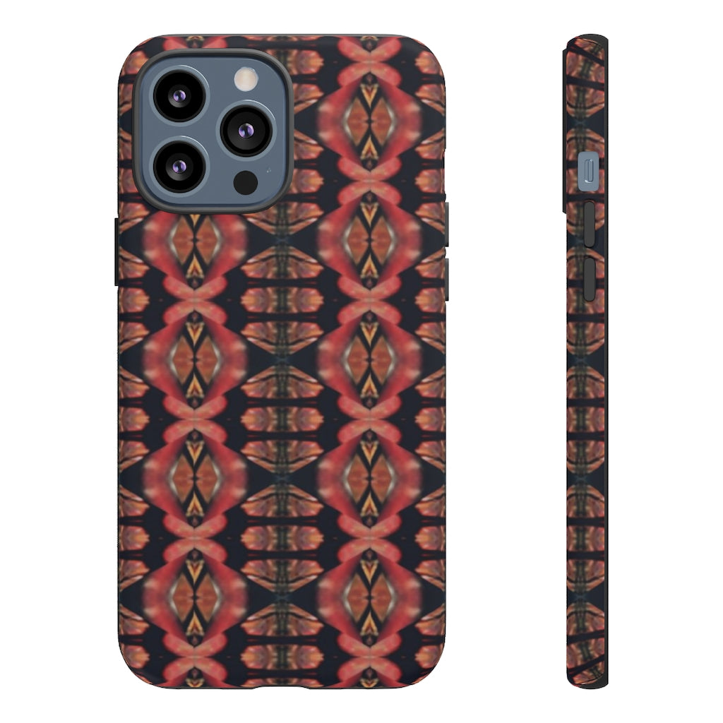 Pink and Black Seed Pod Print Tough Phone Cases