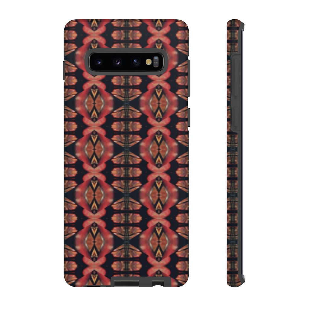 Pink and Black Seed Pod Print Tough Phone Cases