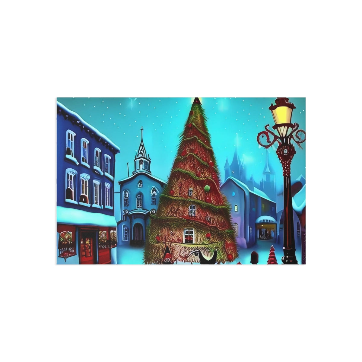 Christmas Scene Fine Art Postcards