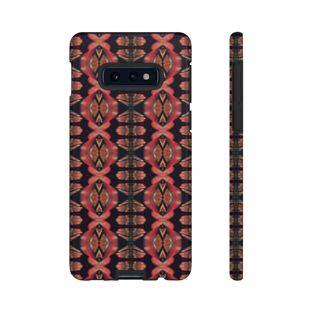 Pink and Black Seed Pod Print Tough Phone Cases