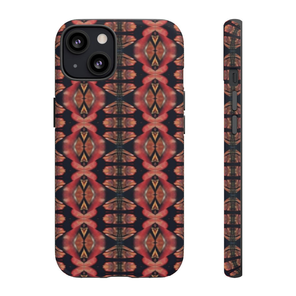 Pink and Black Seed Pod Print Tough Phone Cases