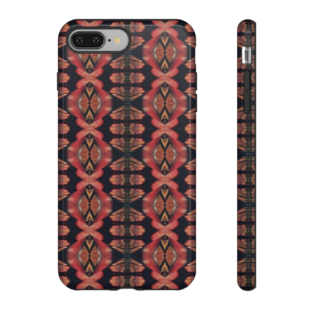 Pink and Black Seed Pod Print Tough Phone Cases