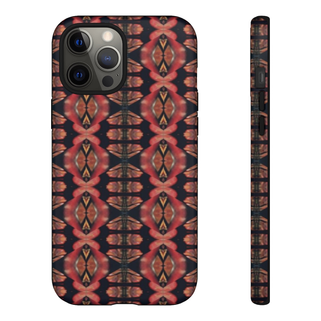 Pink and Black Seed Pod Print Tough Phone Cases