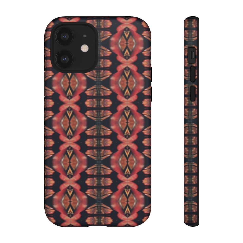 Pink and Black Seed Pod Print Tough Phone Cases