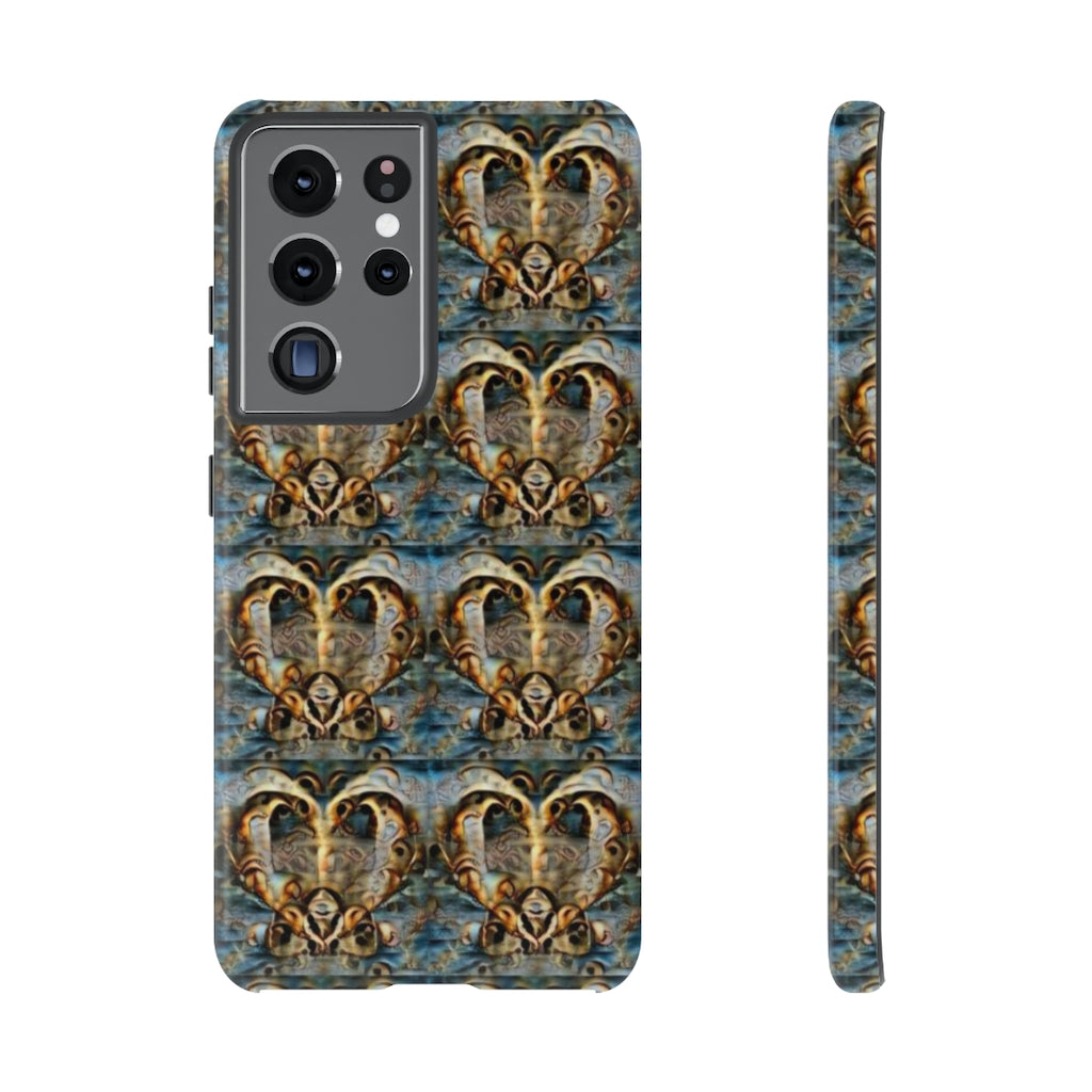 Gold Ornate Hearts Tough Phone Case