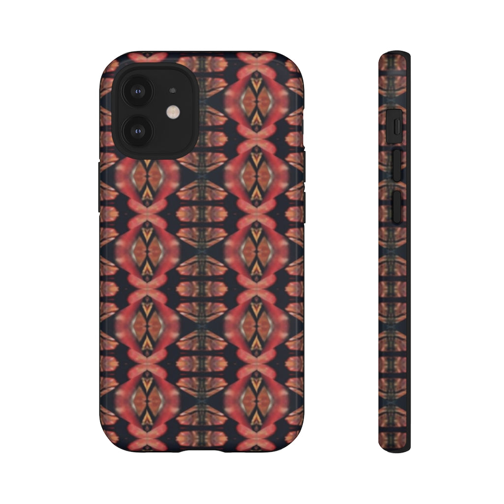 Pink and Black Seed Pod Print Tough Phone Cases