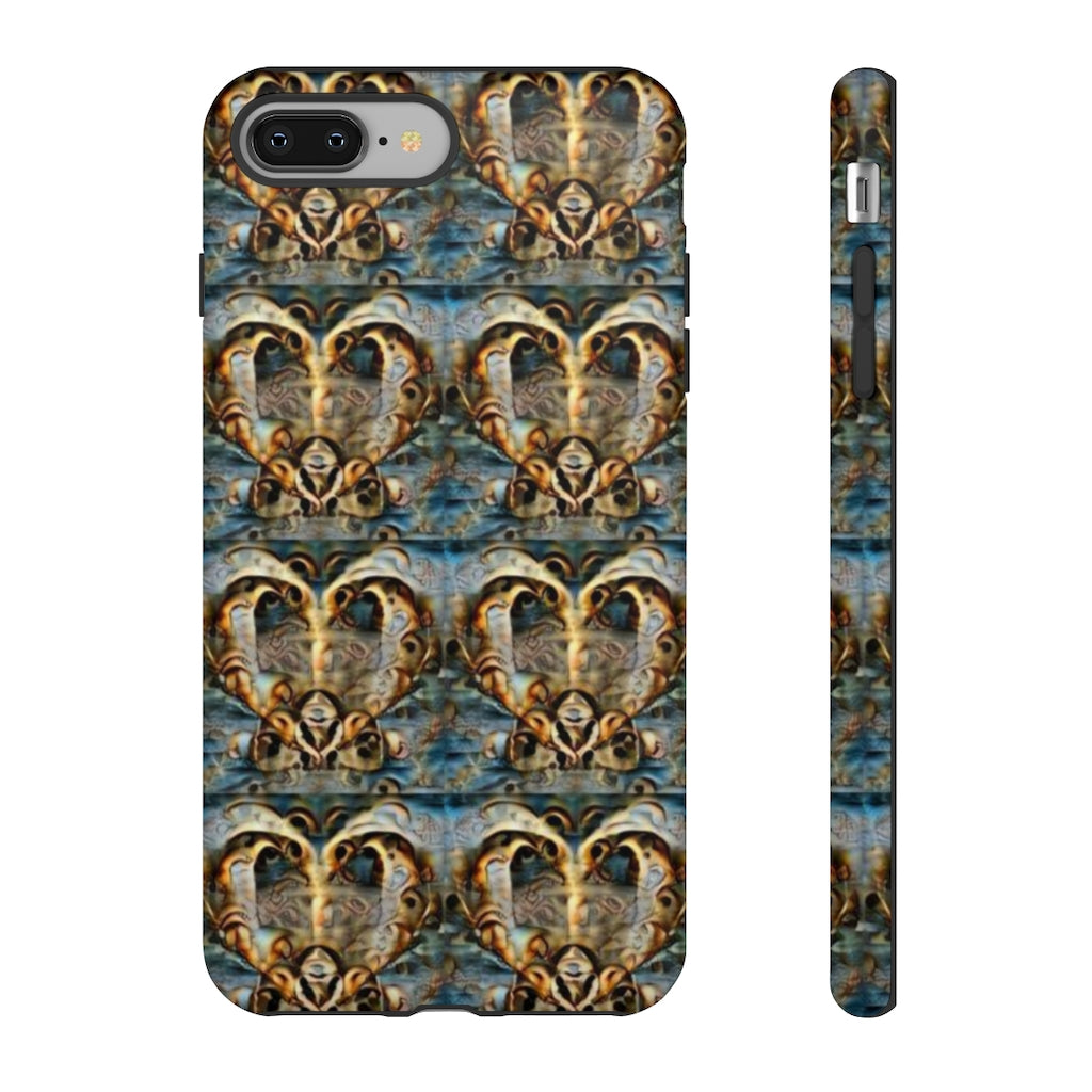 Gold Ornate Hearts Tough Phone Case