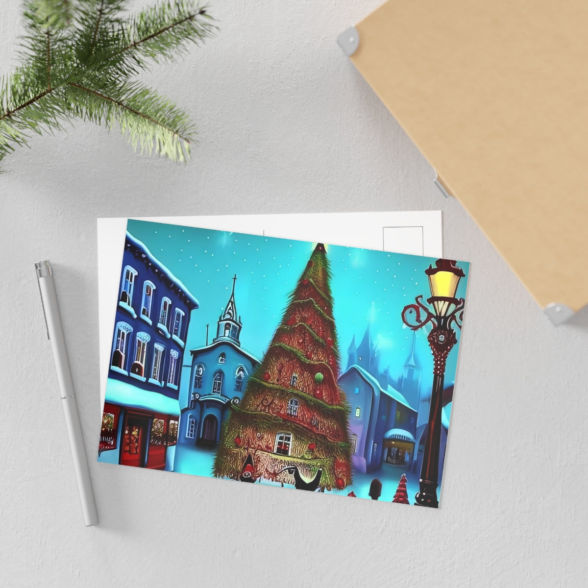 Christmas Scene Fine Art Postcards