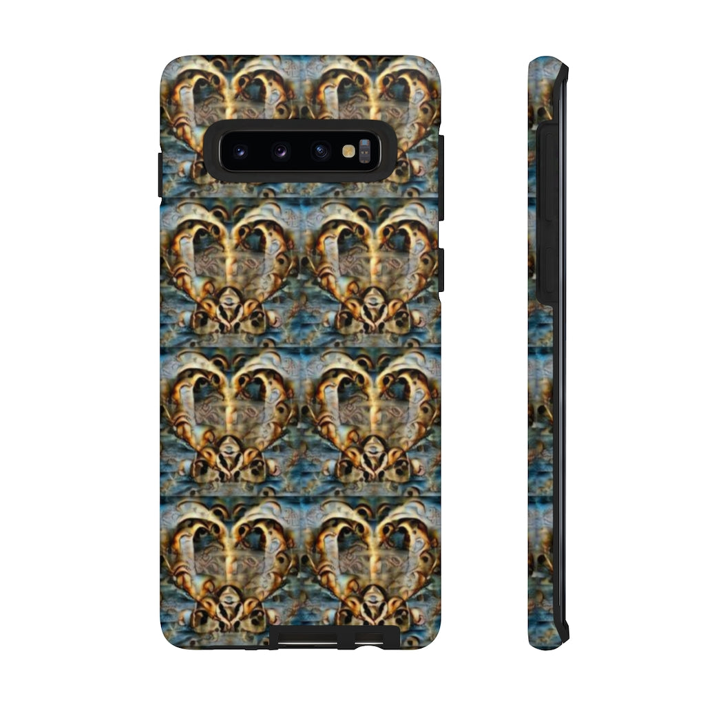 Gold Ornate Hearts Tough Phone Case