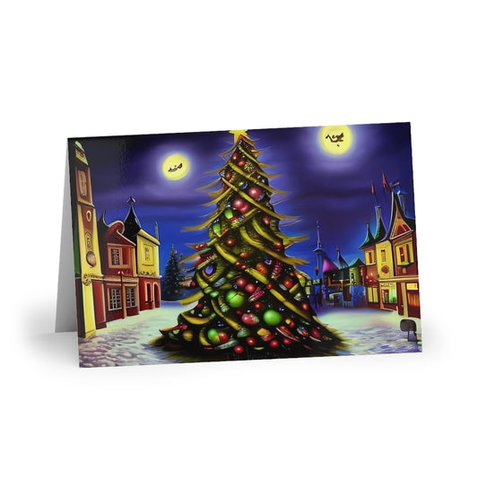 Christmas Scene Greeting Cards (1 or 10-pcs)