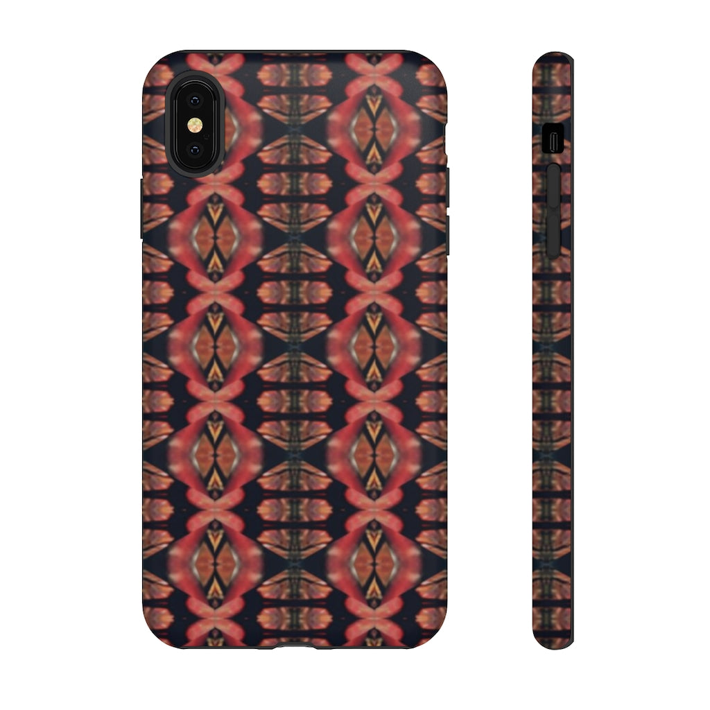 Pink and Black Seed Pod Print Tough Phone Cases