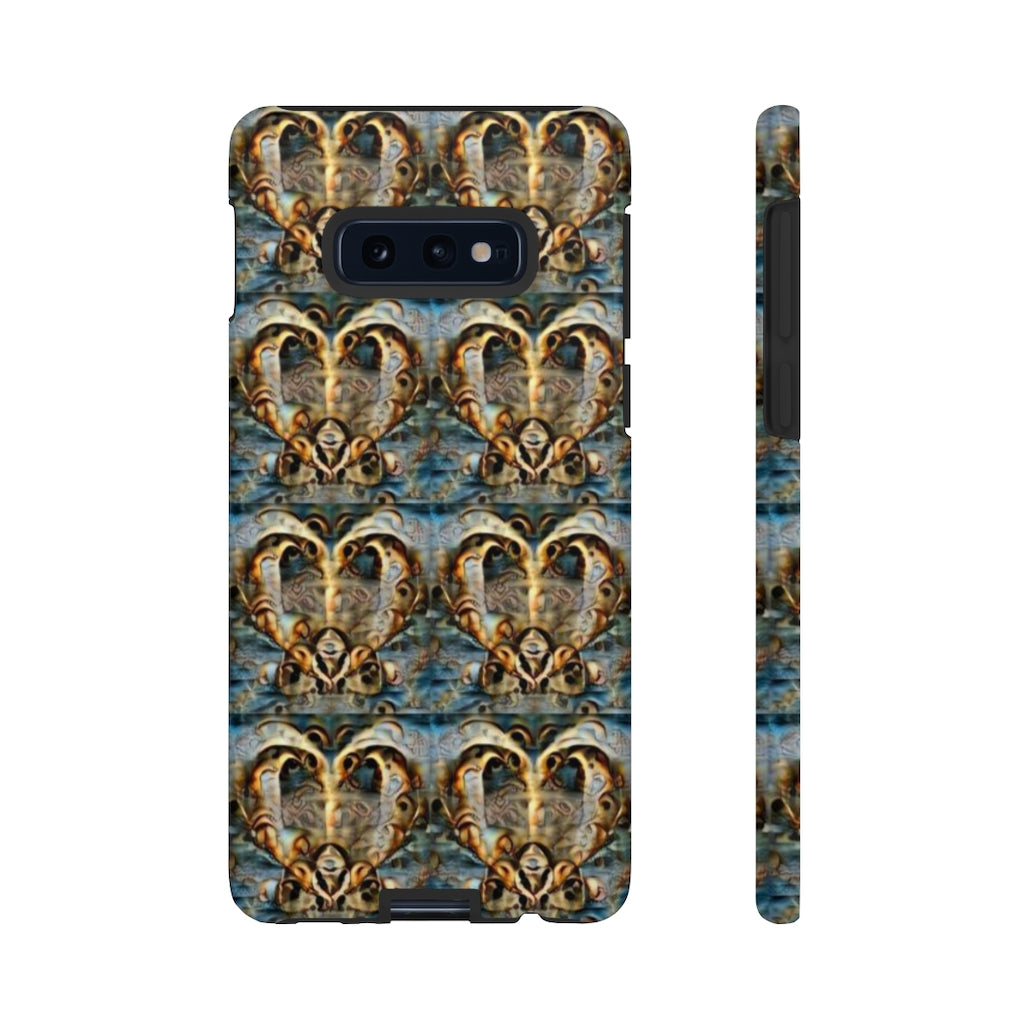 Gold Ornate Hearts Tough Phone Case