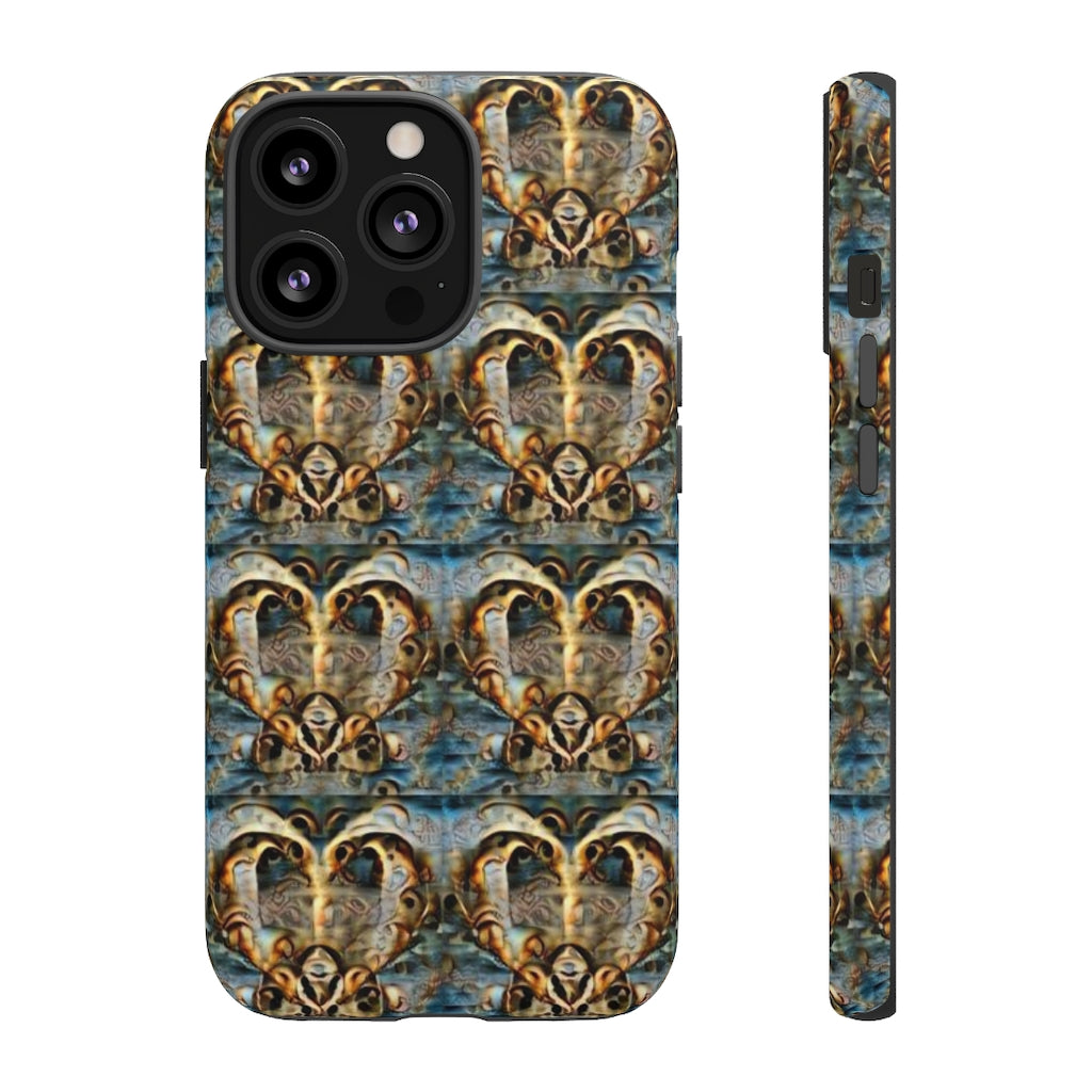 Gold Ornate Hearts Tough Phone Case