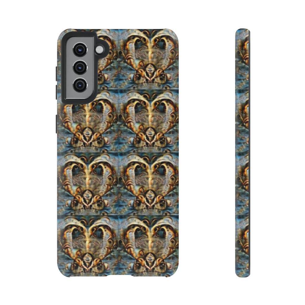 Gold Ornate Hearts Tough Phone Case